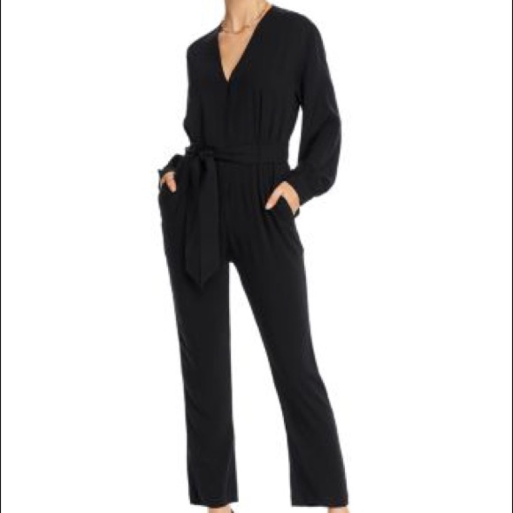 AQUA Belted Crossover Jumpsuit